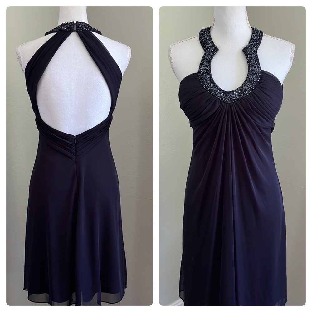 Y2K XSCAPE Beaded Chiffon Dress